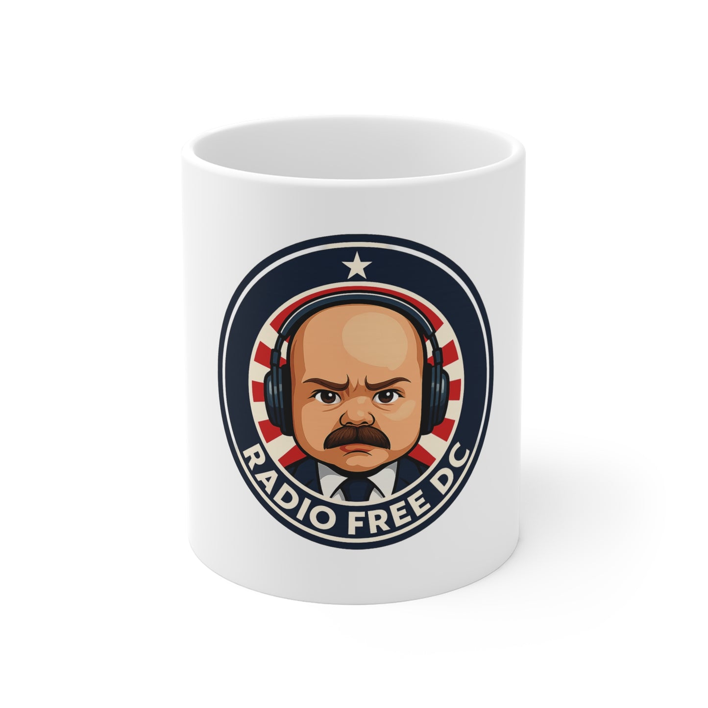Radio Free DC Mug, 11oz Coffee Mug, Gift for Radio Lovers, Political Humor Mug, Desk Accessory, Funny Coffee Cup, Unique Mug Design